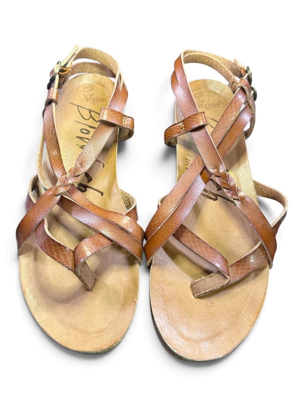 Blowfish Tan Braided Strappy Sandals